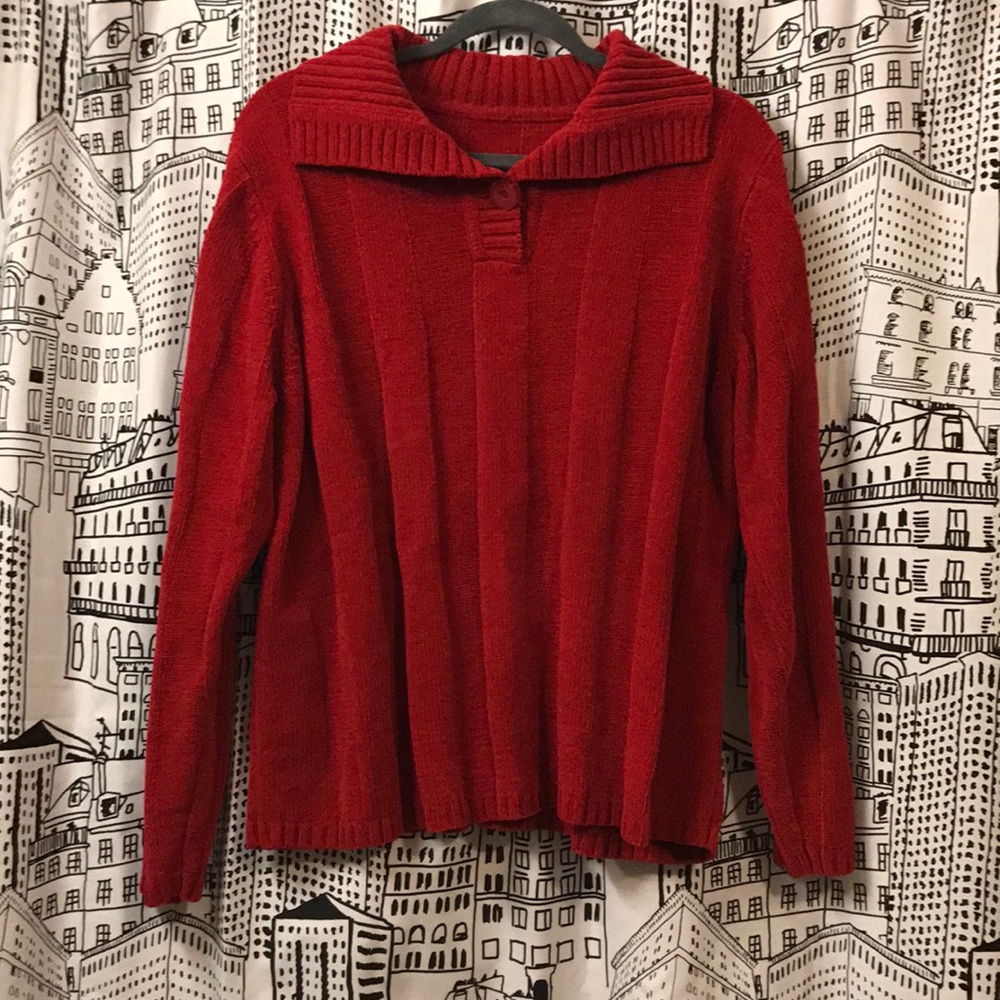 Red vintage chenille sweater
